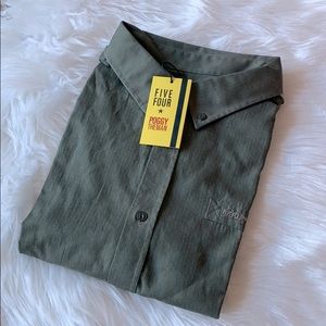 FIVE FOUR POGGYTHEMAN Green Long Button down XXL